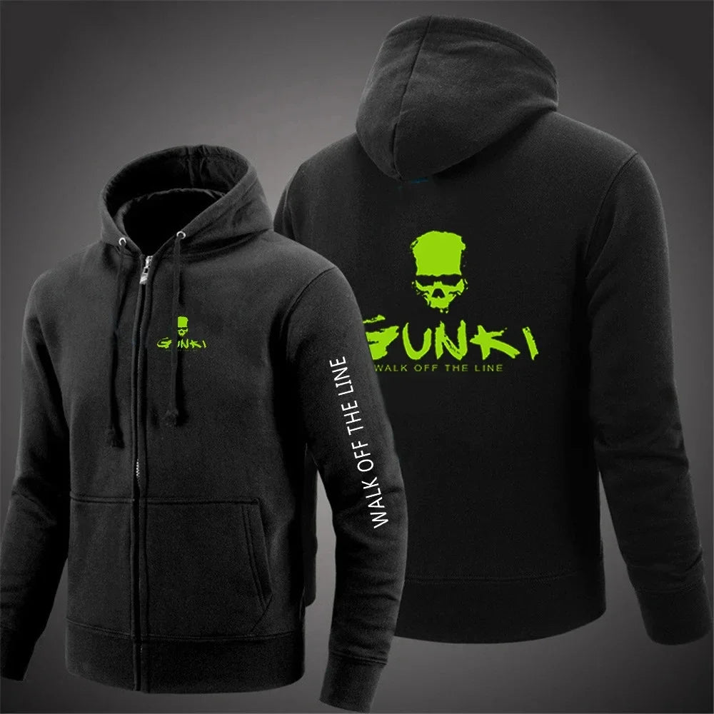 Zipper Street Hoodie with Print