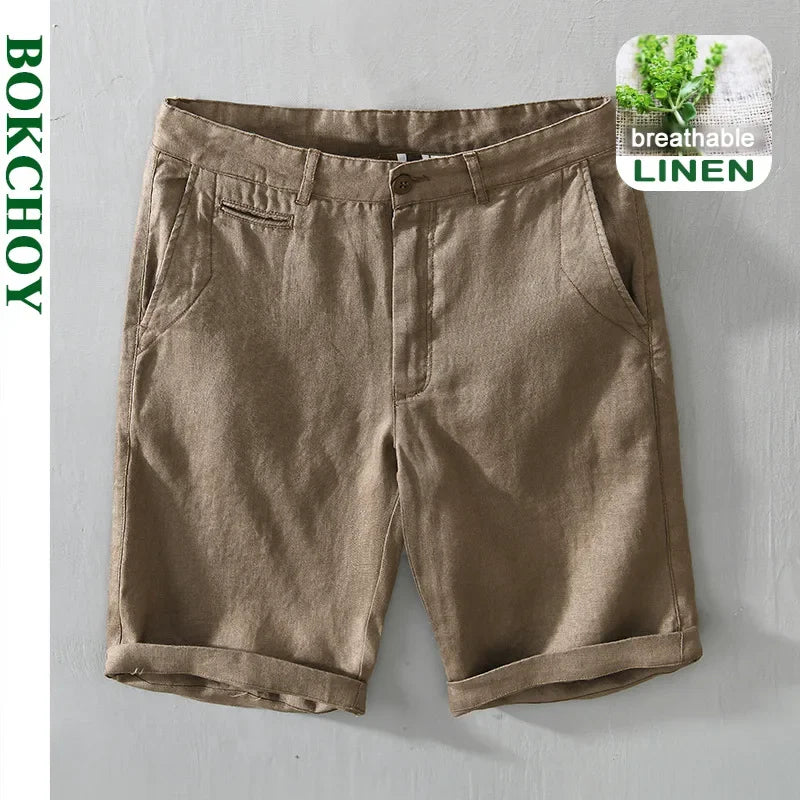 100% Linen Slim Shorts – Summer Streetwear