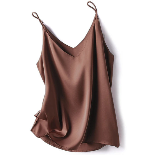 Slim V-Neck Camisole — Korean Crop Top Y2K Style