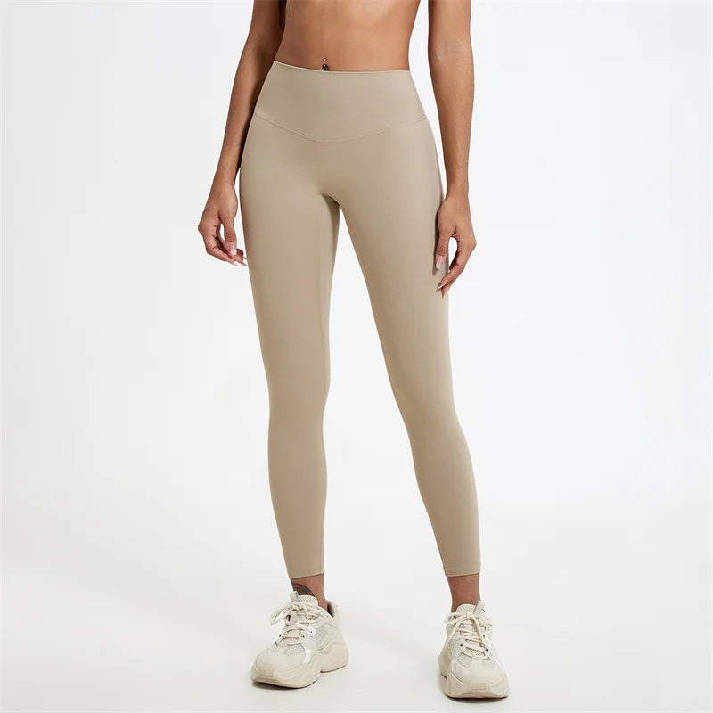 High Waist Soft Fabric Yoga Pants — Breathable Push-Up Running Leggings