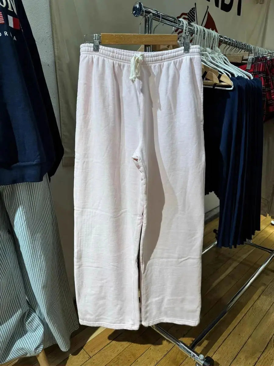 Pink Cotton O-neck T-shirt & Drawstring Sweatpants Set – Slim Fit Two Piece