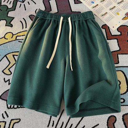 Waffle Knit Loose Shorts – Multi-Color