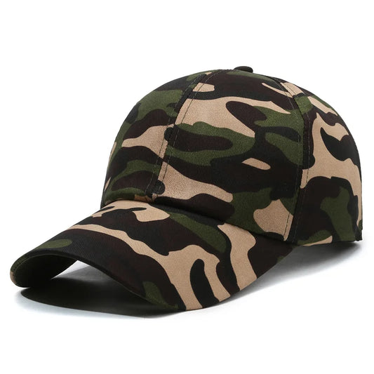 Camouflage Cotton Baseball Cap – Washed Vintage Outdoor Snapback