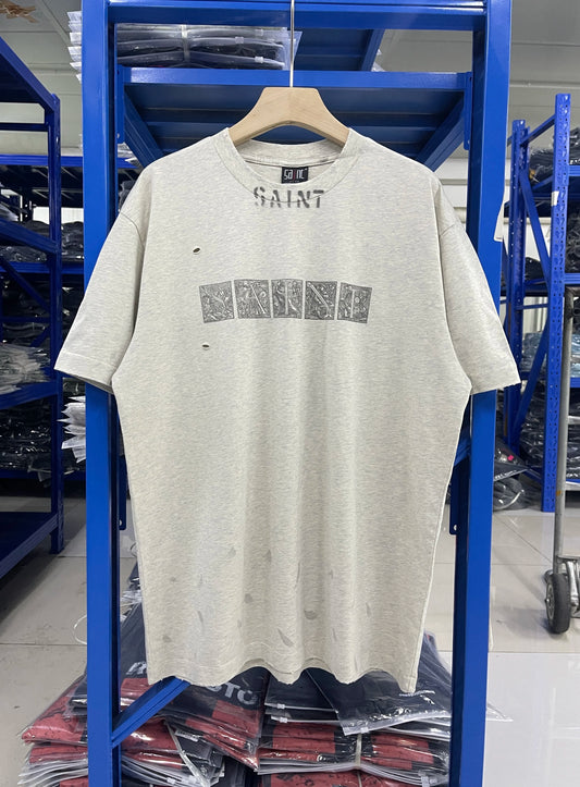Washed Graffiti Cotton Tee – Relaxed Silhouette