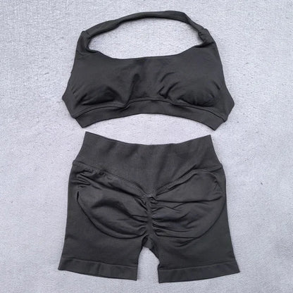 SculptShort Halter Set – Scrunch Fit Yoga Outfit