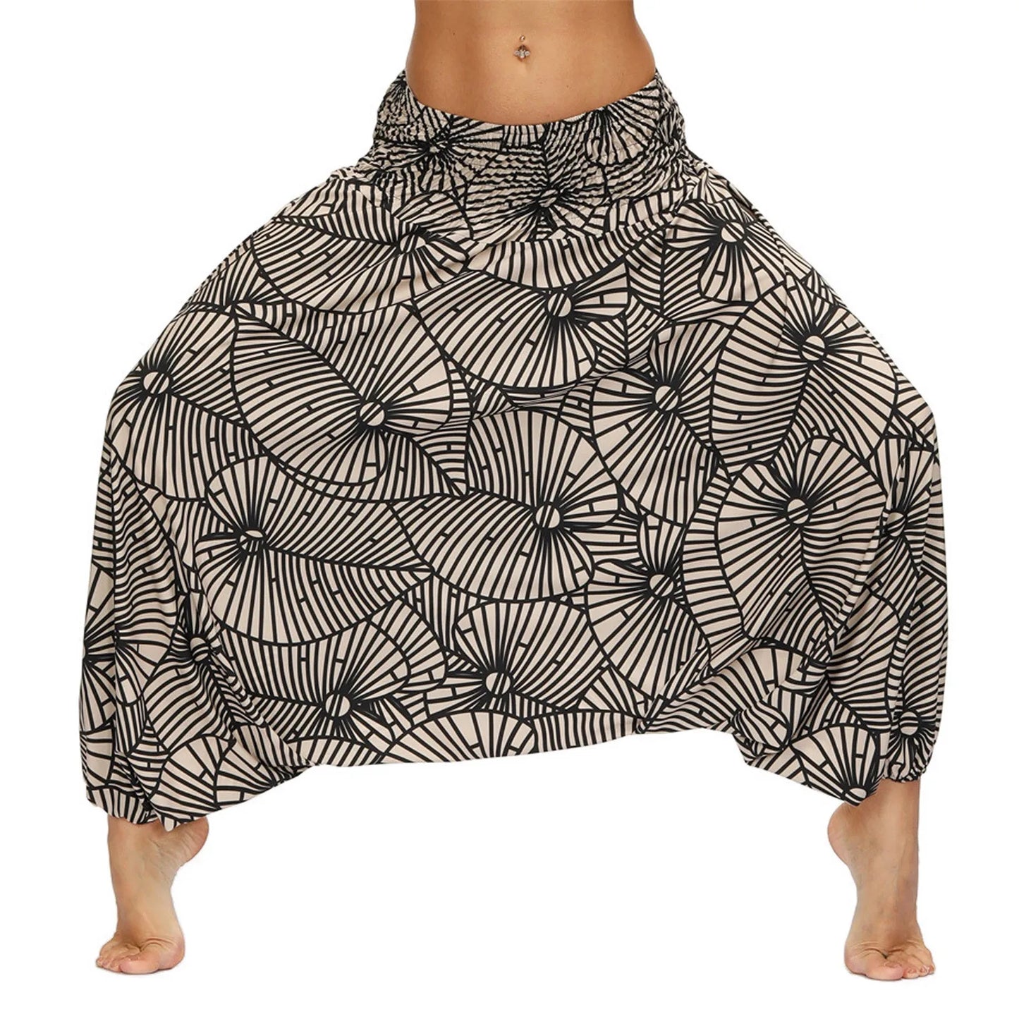 Boho Harem Pants — Printed Wide-Leg Fit