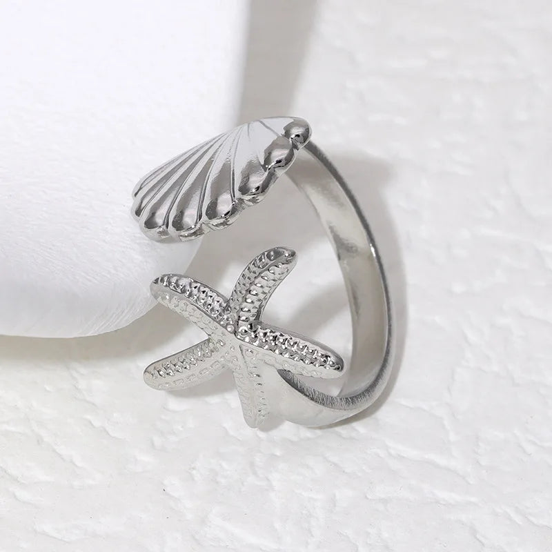 Starfish Open Ring – Waterproof Gold or Silver