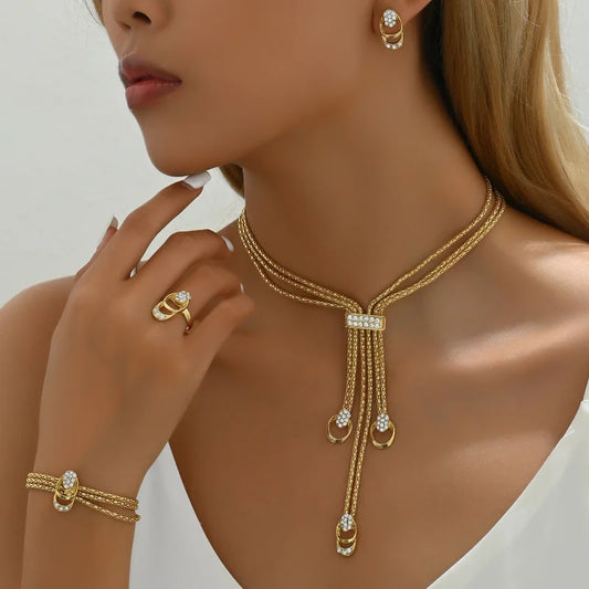 Tassel Necklace Set – Retro Pendant Collection