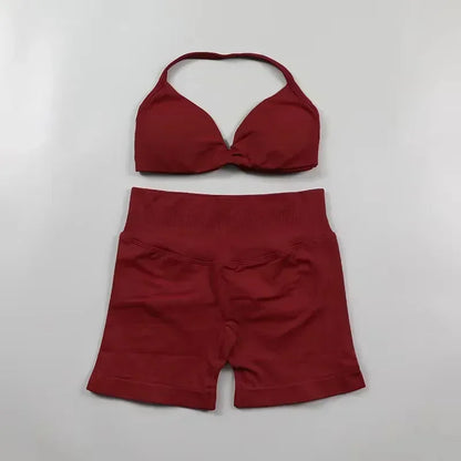 StrappyCore Seamless Set – High Waist Shorts + Bra