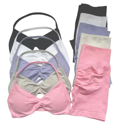 StrappyCore Seamless Set – High Waist Shorts + Bra