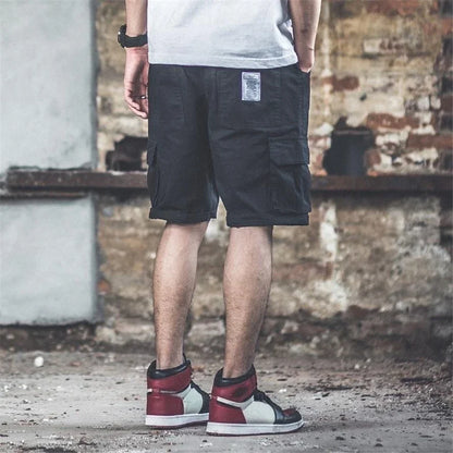Baggy Hip-Hop Cargo Shorts with Elastic Waist