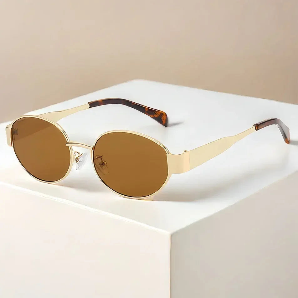 NovaShield | Oval Metal Sunglasses – Vintage Chic, Full UV Sunblock