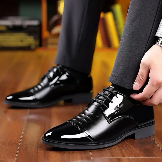 Patent Pointed Toe Oxfords — Formal Wedding Style in Large Sizes
