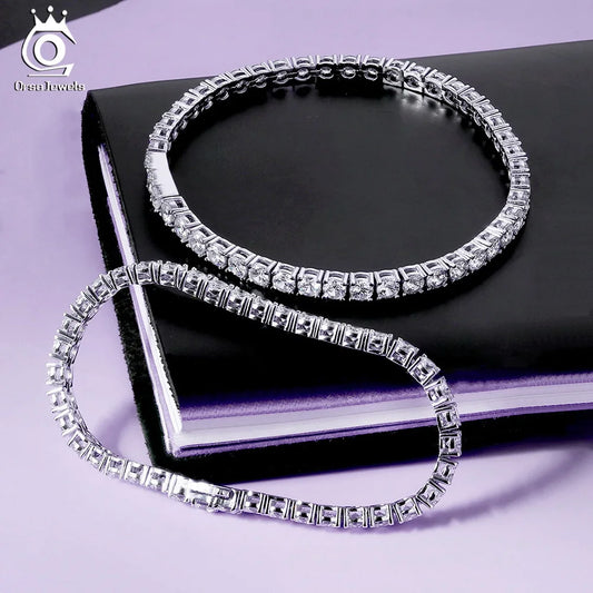 Sterling Silver Tennis Bracelet – Handmade 925 Chain for Men & Women, High-End Finish