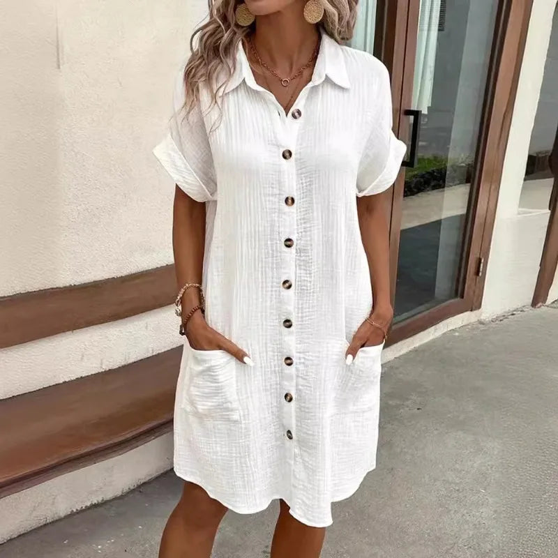 Chiffon Spaghetti Strap Mini Dress — Elastic High Waist Casual