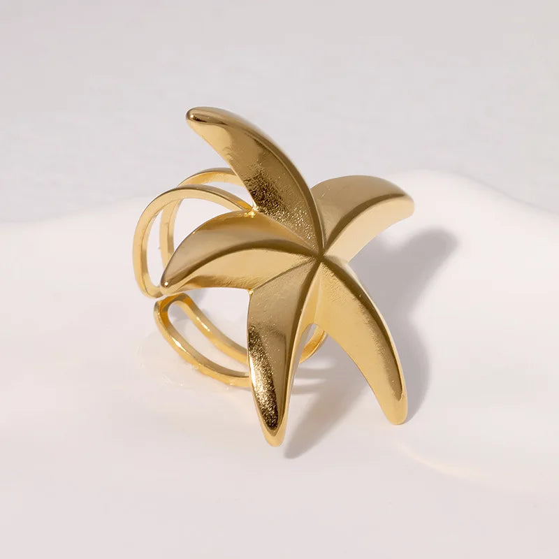 Starfish Open Ring – Waterproof Gold or Silver