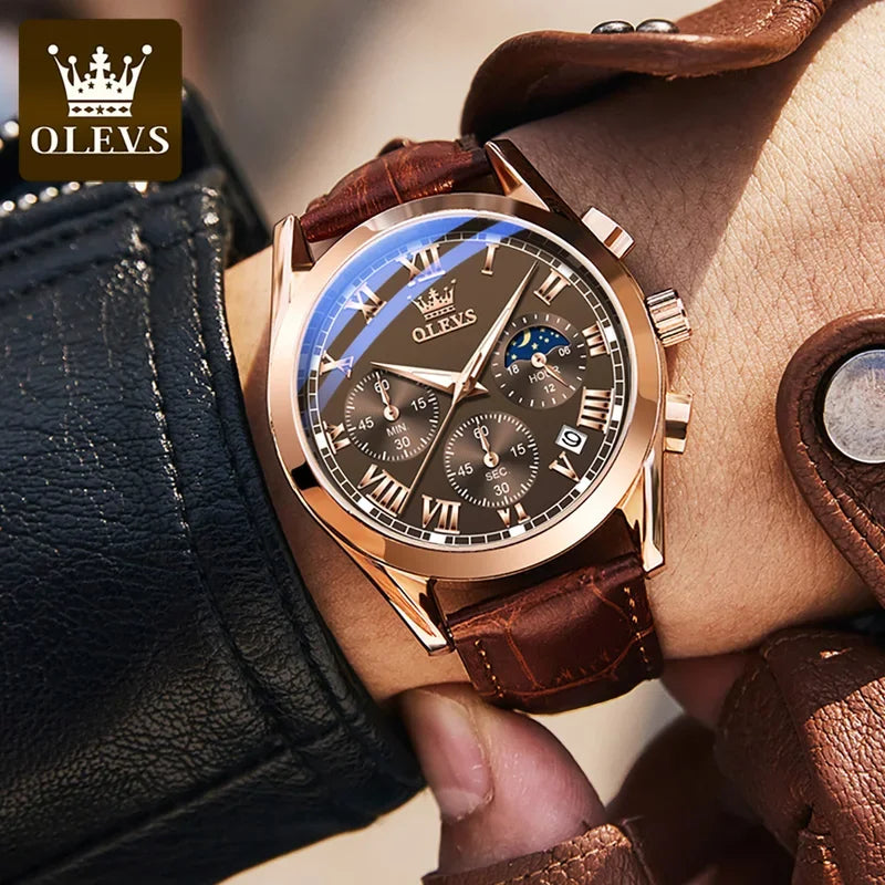 Multifunction Quartz Watch – Stainless Steel, Luminous, Waterproof Design