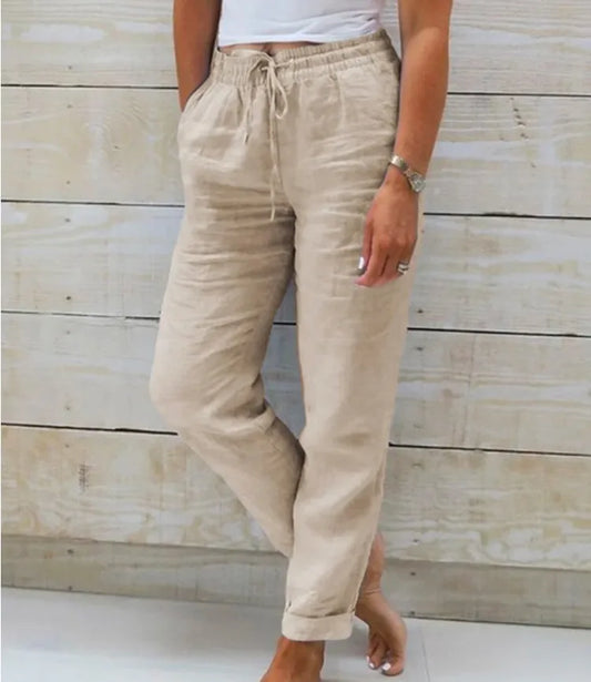 Cotton Linen Pencil Pants — Casual Loose Summer Fit