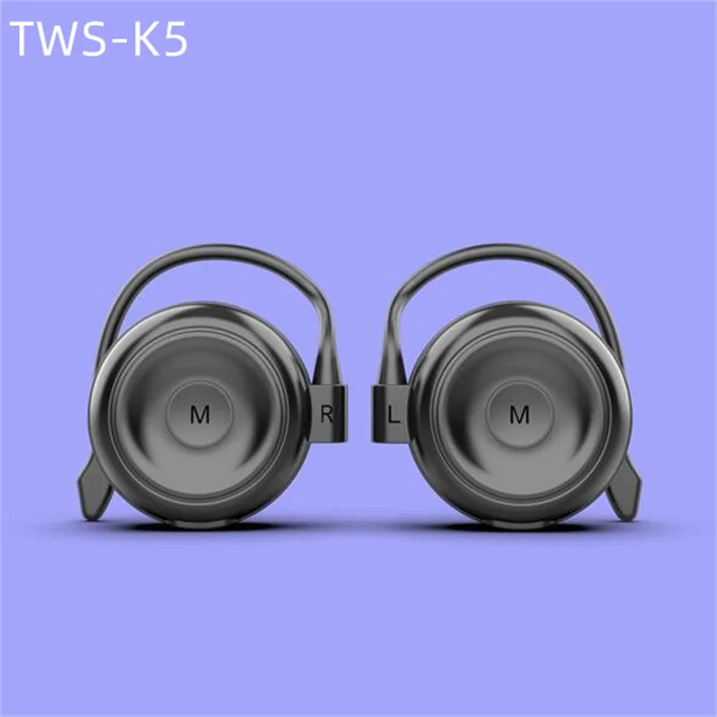 TWS Over-Ear Wireless Headphones Bluetooth 5.0 – Som Lossless, Gancho para Ouvido e Dual Mode para Jogos e Música
