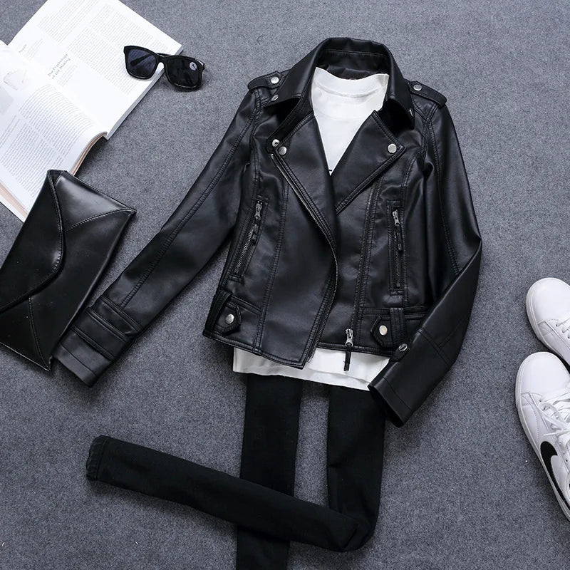 Slim PU Leather Jacket