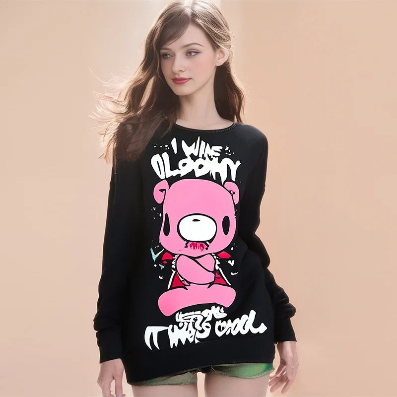 Subculture Bear Hoodie — Loose Fit, Black, Urban Street Style