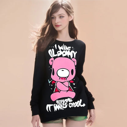 Subculture Bear Hoodie — Loose Fit, Black, Urban Street Style