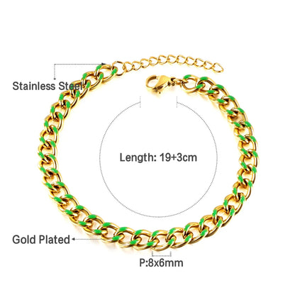 Cuban Chain Bracelet – Stainless Steel, Gold-Tone, Punk Style Jewelry for Men & Women