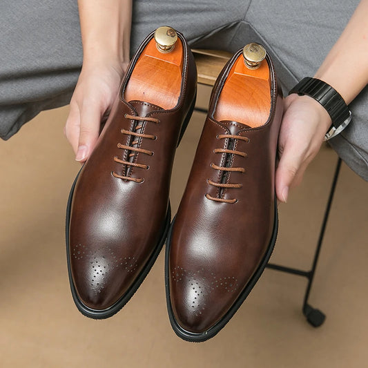 Premium Leather Oxford Shoes — Luxury Wedding & Office Footwear