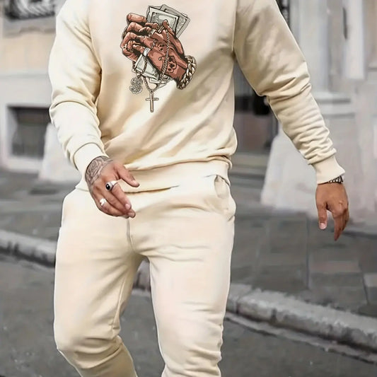 Plush Hoodie & Loose Pants Set – Casual Winter Pullover