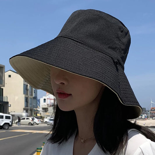 Double-Sided Foldable Bucket Hat | Wide Brim Sunscreen – Summer Visor Cap