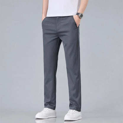 Classic Solid Color Cotton Casual Pants – Slim Fit