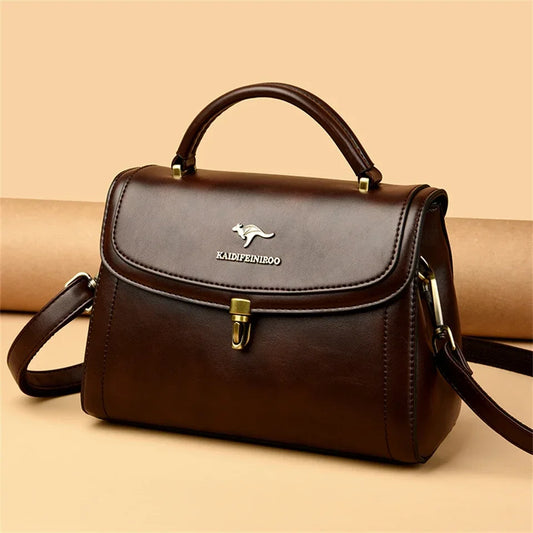Designer Leather Crossbody | Casual Messenger Tote