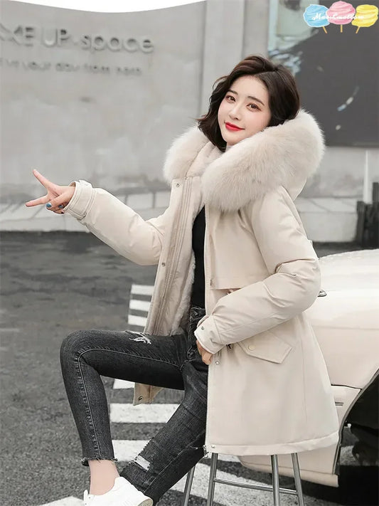 Wool Fur Hooded Parka