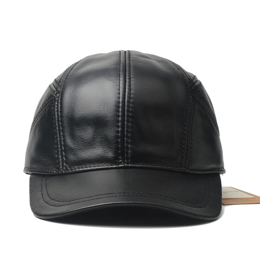 NORTHWOOD Leather Baseball Cap – Fleece-Lined Winter Hat with Ear Flaps