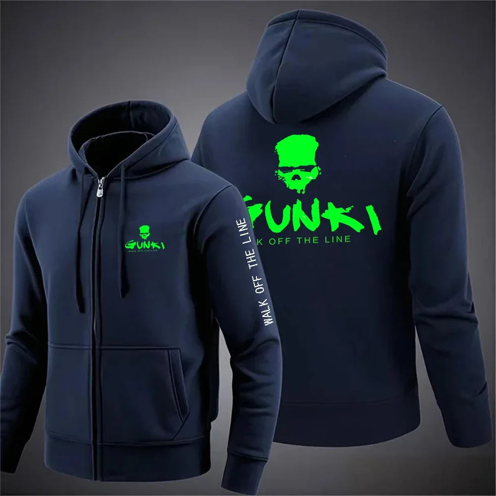 Zipper Street Hoodie with Print