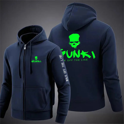 Zipper Street Hoodie with Print