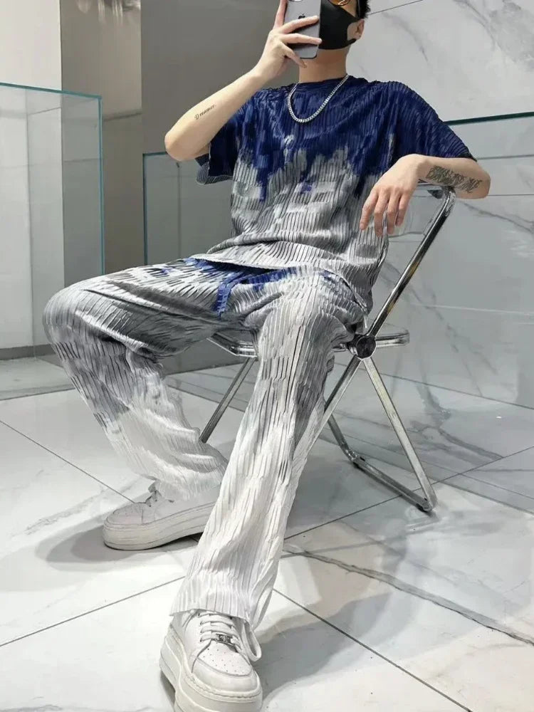 Graphic Nylon Workout Tee & Pants Set – Korean Style