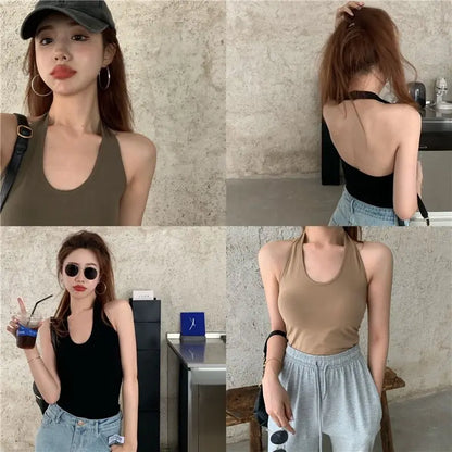Halter Strap Vest — Padded Bra Inner & Outer Wear