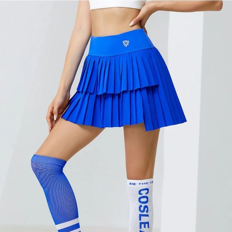 High Waist Double-Layer Pleated Skort — Athletic Golf & Tennis Workout