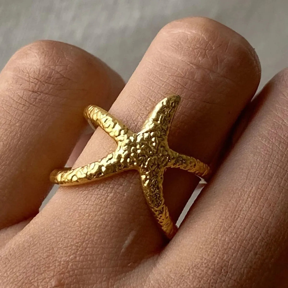 Starfish Open Ring – Waterproof Gold or Silver