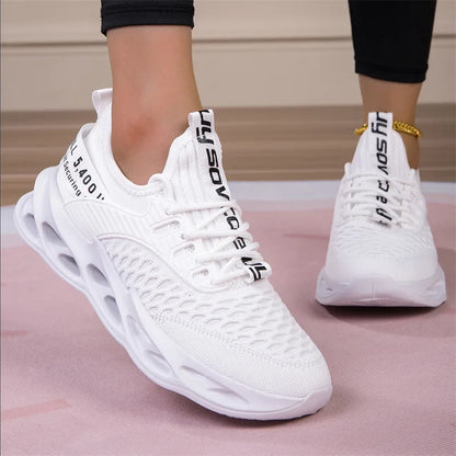 Summer Mesh Blade Sneakers | Men's Fashion Orange Running Shoes – Lightweight, Letter Print Trainers
