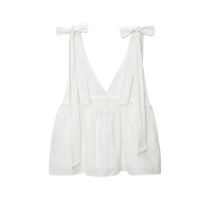 V-Neck Backless Sleeveless Top & Drawstring Slim Shorts Set – Chic Two Piece