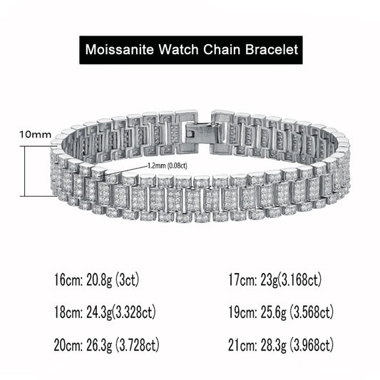 Moissanite Diamond Bracelet – 925 Sterling Silver, Certified Fine Jewelry for Men & Women