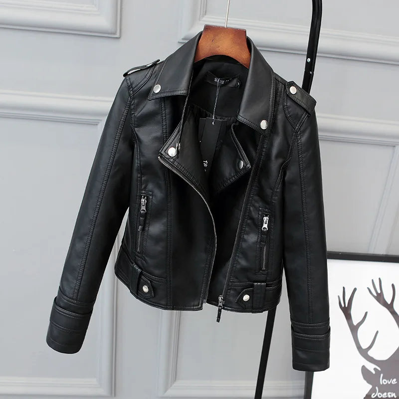 Slim PU Leather Jacket