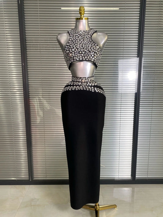 Crystal Bandage Top & Long Skirt Set