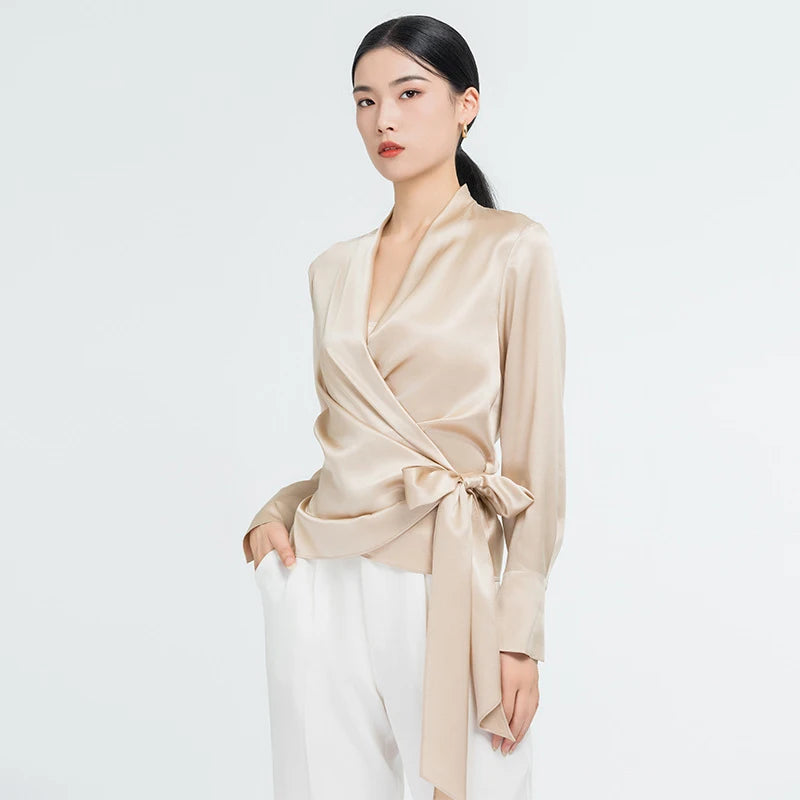 Linen Blend Lapel Shirt — Short Sleeve, Pocket Detail