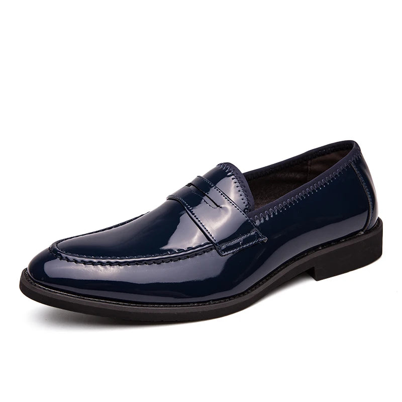 Glossy Leather Loafers — Paris-Inspired Elegance with Gold Accents