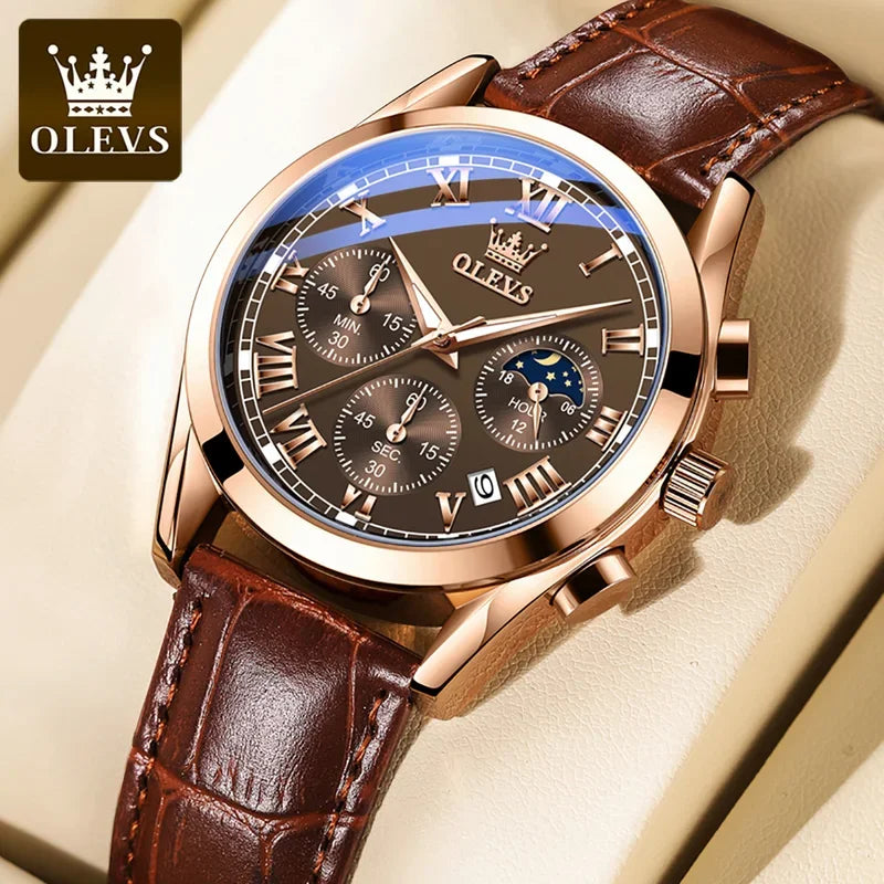 Multifunction Quartz Watch – Stainless Steel, Luminous, Waterproof Design