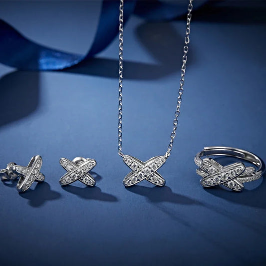 Moissanite Necklace & Earrings – VVS1 Sparkle