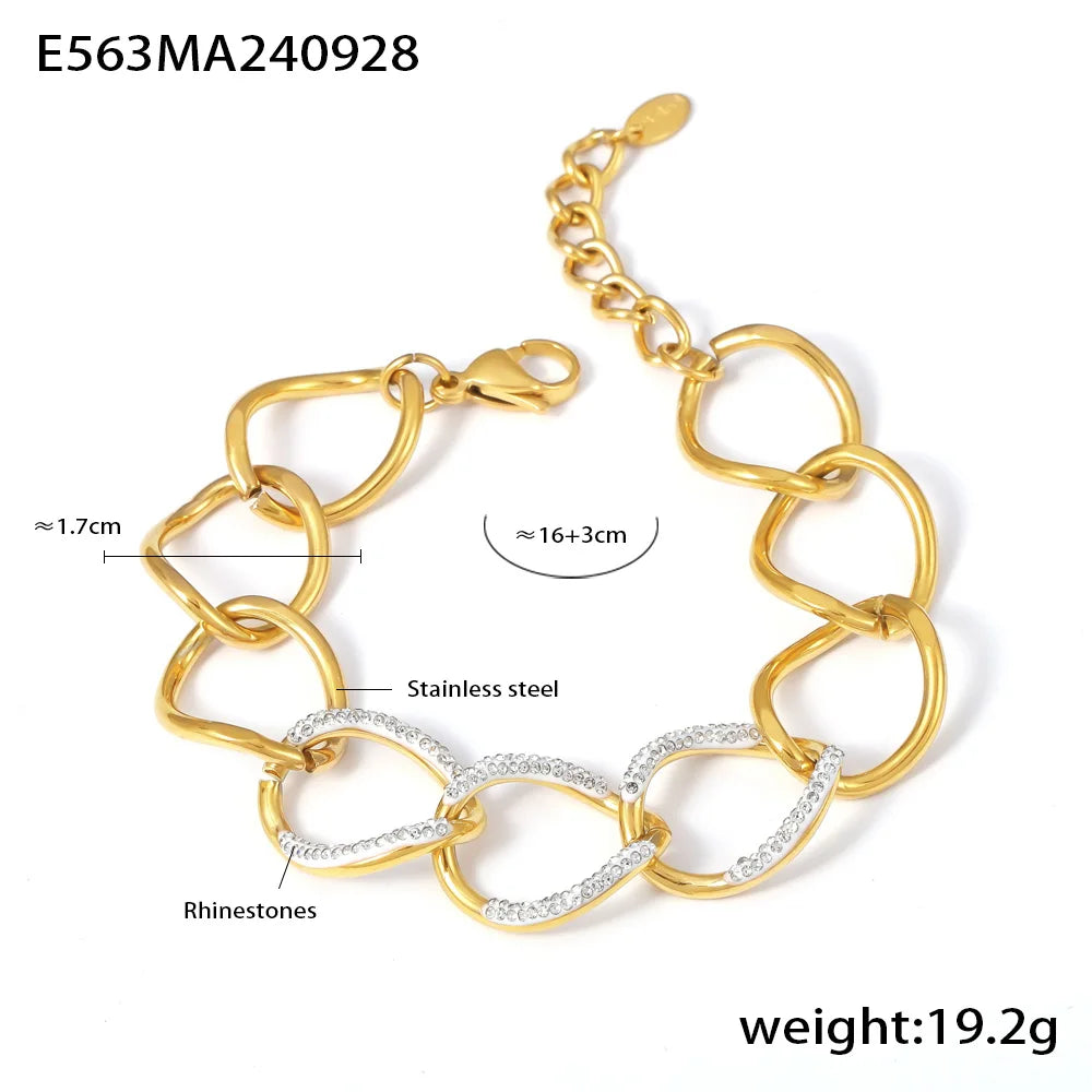Chain Link Bangle – Gold Stainless Steel Bracelet for Women
